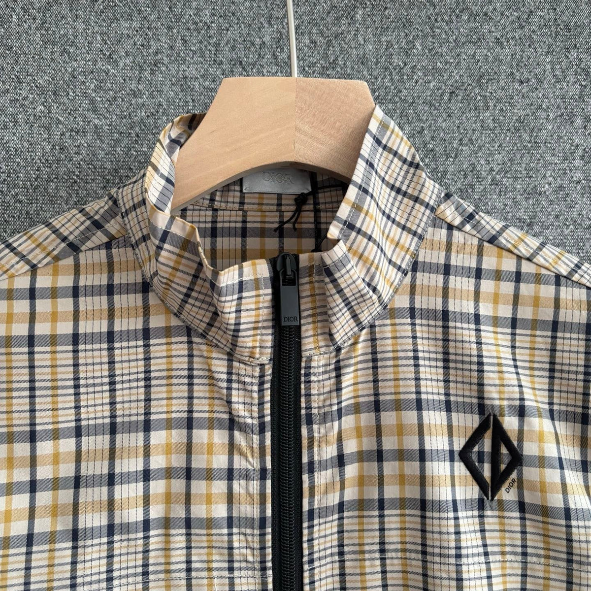 Cream Cotton Check Hooded - Men's