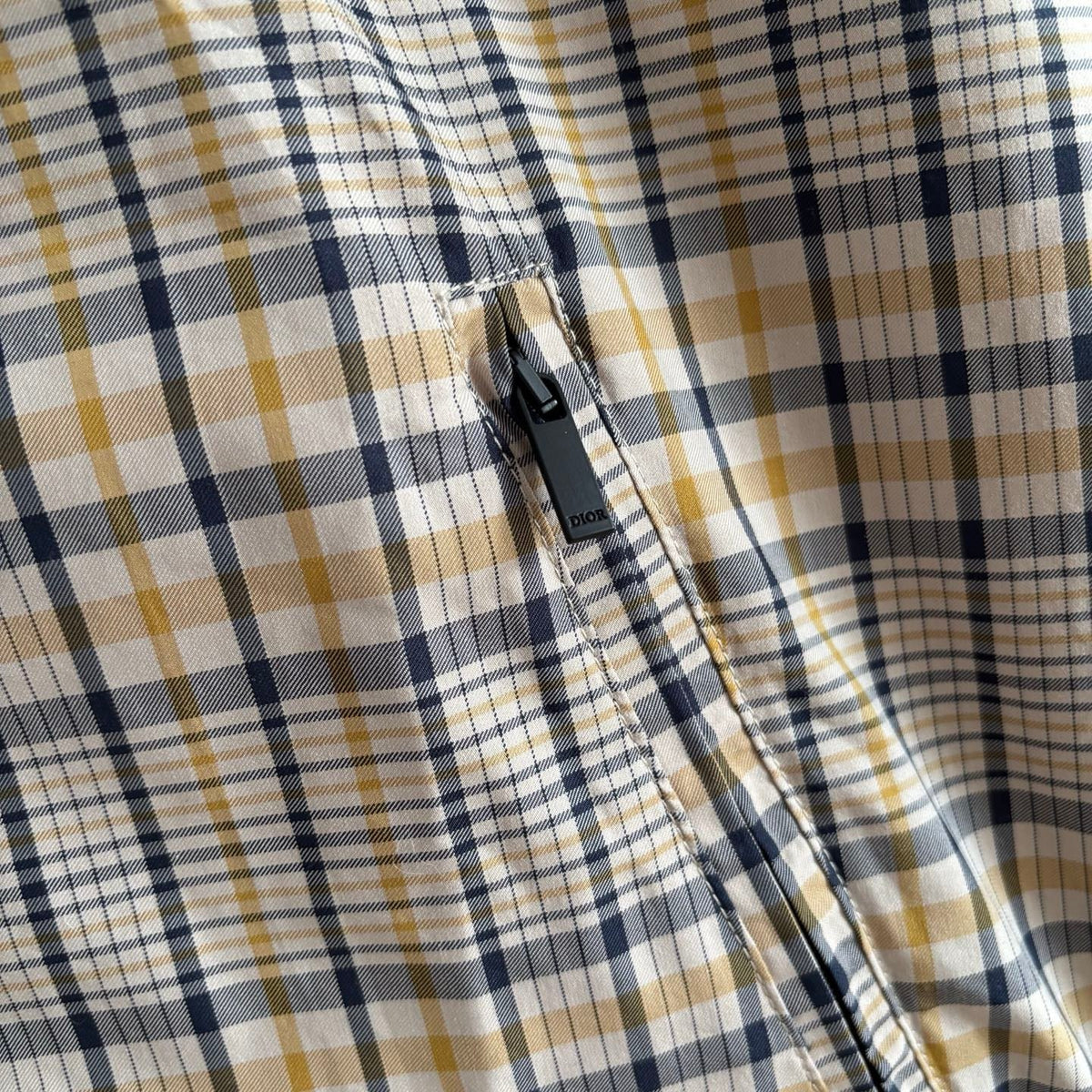 Cream Cotton Check Hooded - Men's