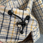 Cream Cotton Check Hooded - Men's