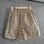 Beige Cotton Vintage Check Drawstring - Men's