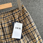 Beige Cotton Vintage Check Drawstring - Men's