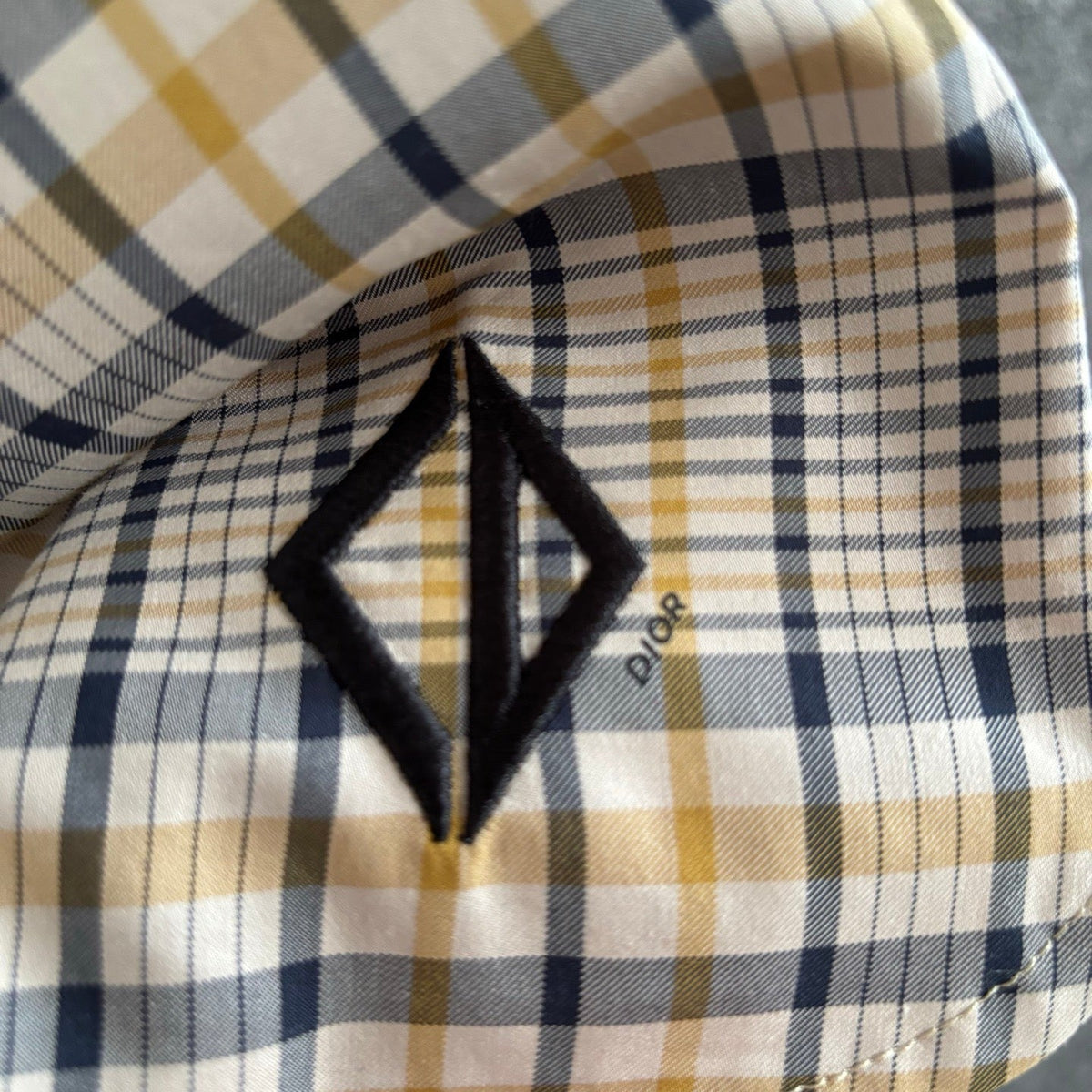 Beige Cotton Vintage Check Drawstring - Men's