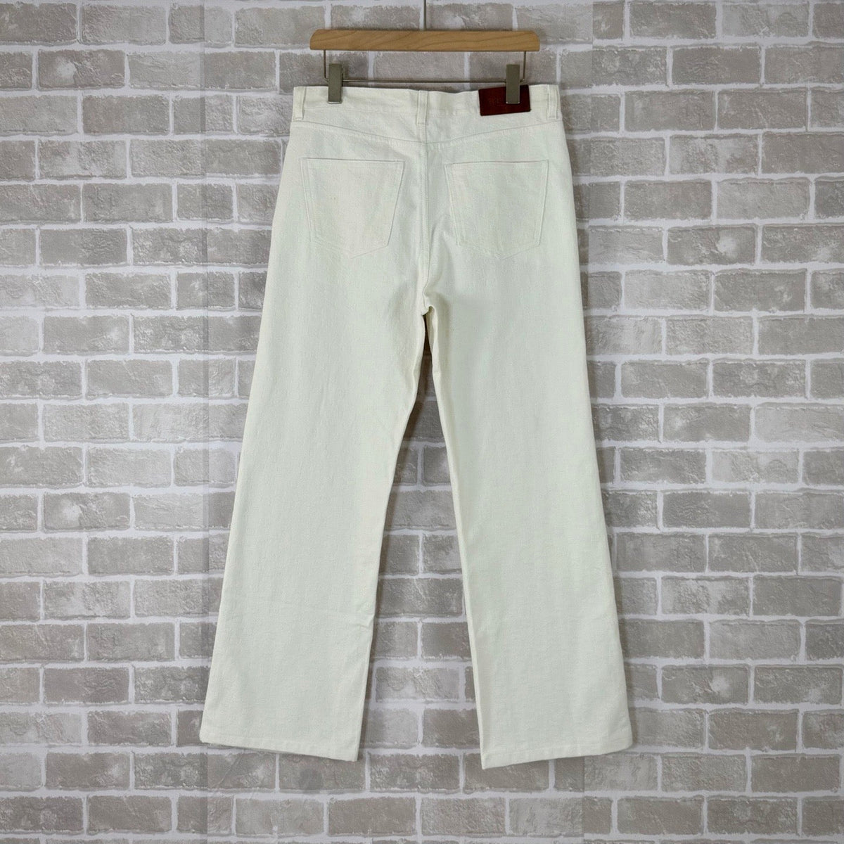 Cream Denim Plain Wide-Leg - Men's