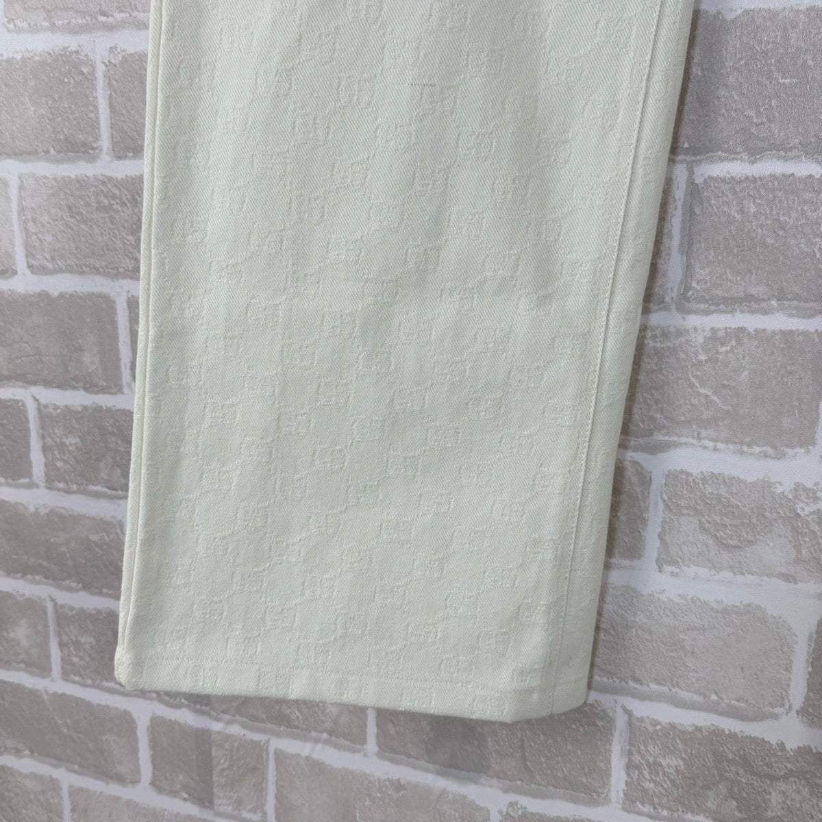 Cream Denim Plain Wide-Leg - Men's