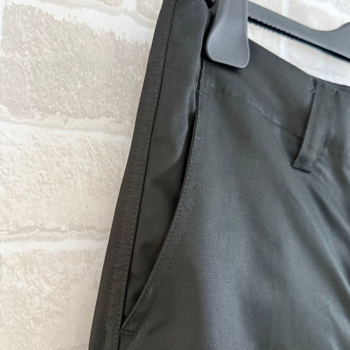 Black Cotton Embroidered Straight - Men's