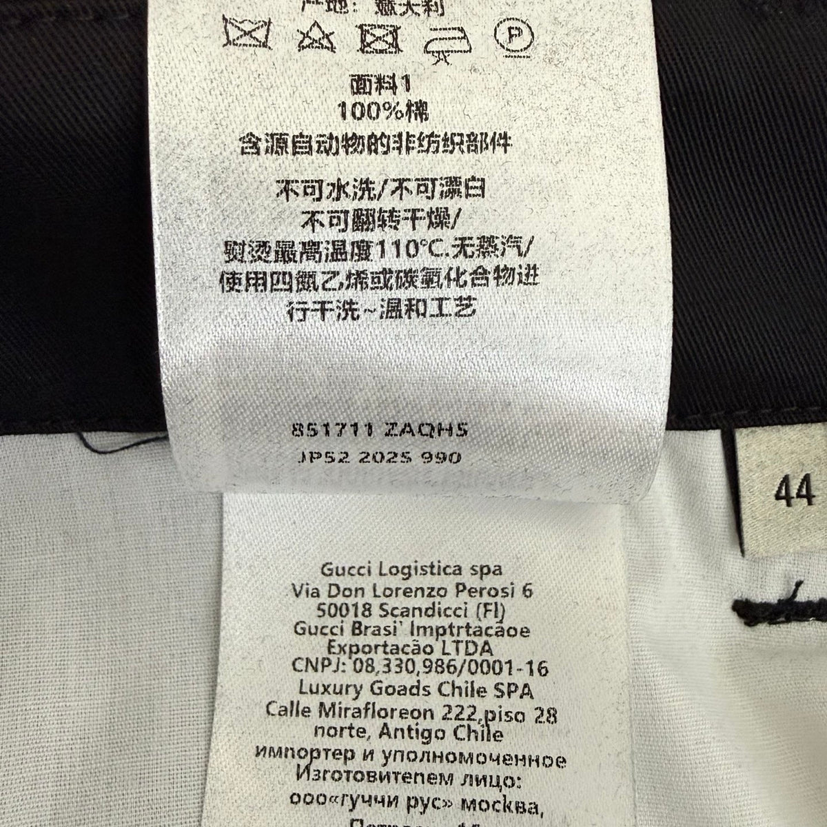Black Cotton Embroidered Straight - Men's
