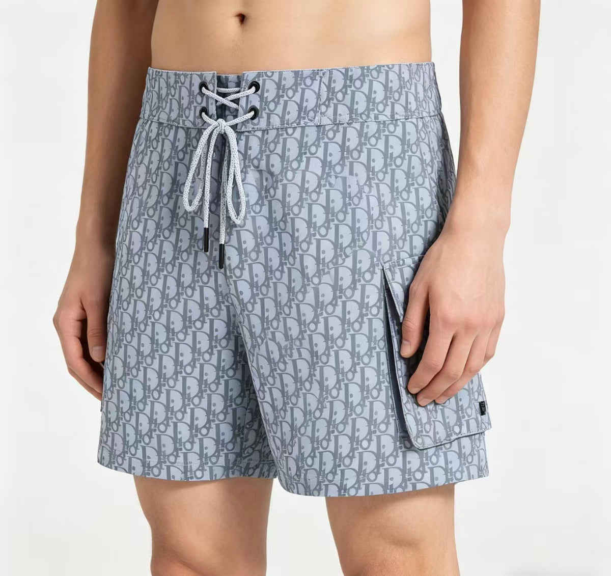 Blue Nylon Monogram Swim - Men's