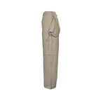 Beige Cotton Plain Cargo - Men's