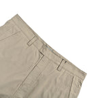 Beige Cotton Plain Cargo - Men's