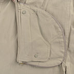 Beige Cotton Plain Cargo - Men's