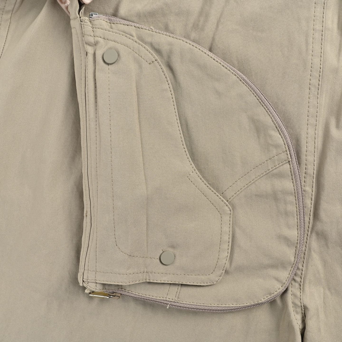 Beige Cotton Plain Cargo - Men's