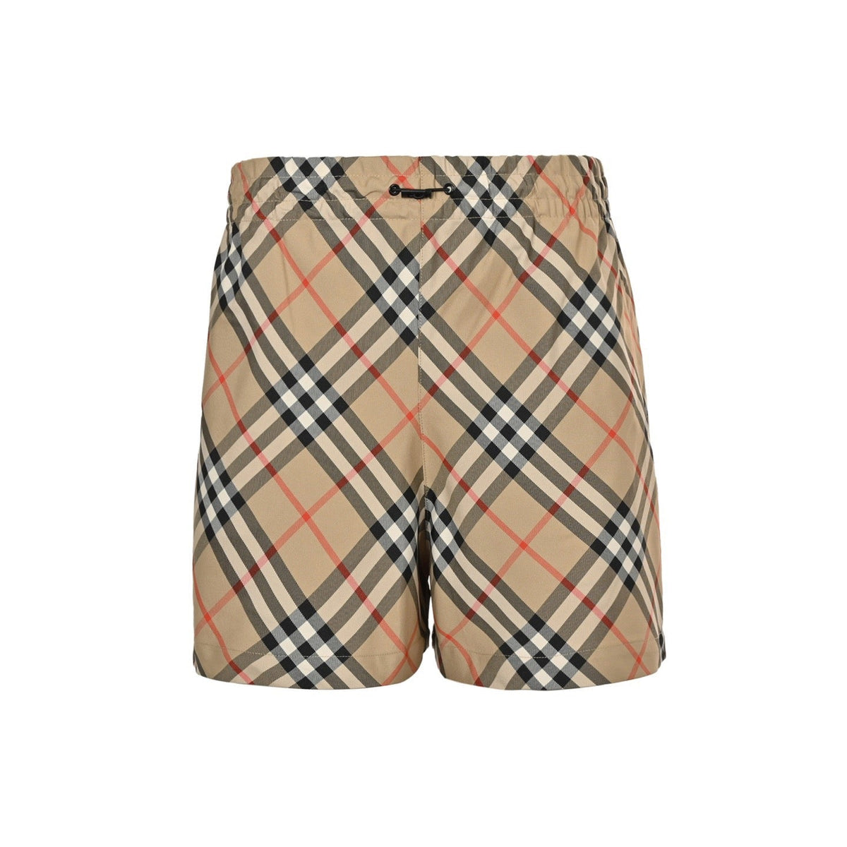 Beige Cotton Check Drawstring - Men's