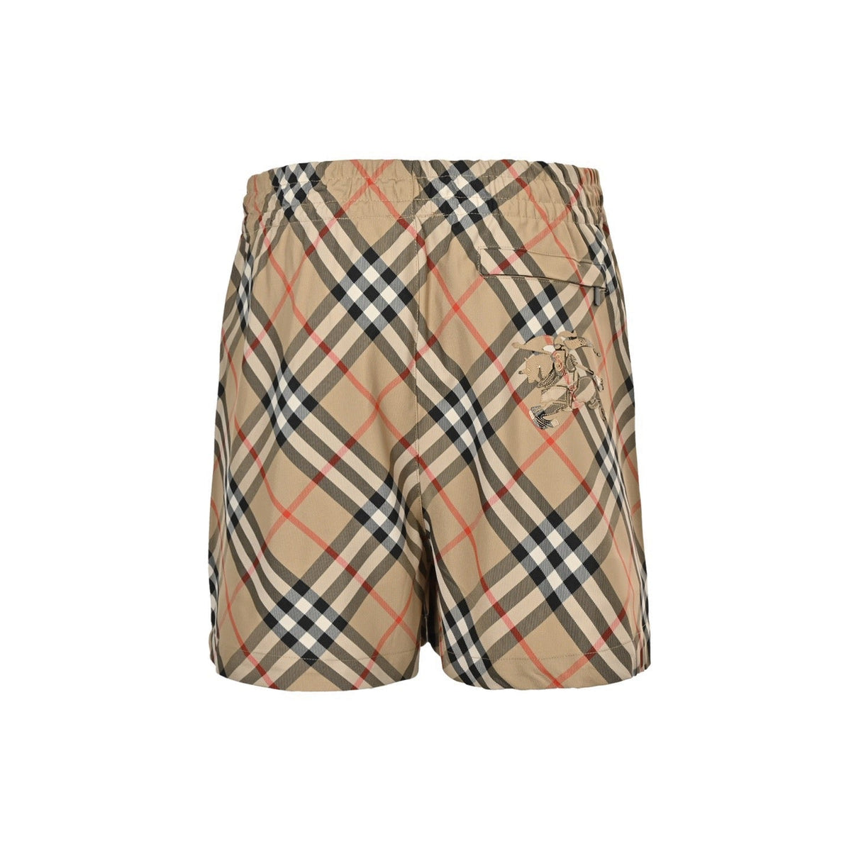 Beige Cotton Check Drawstring - Men's