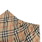 Beige Cotton Check Drawstring - Men's