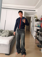 Grey Denim Faded Slim - Men's