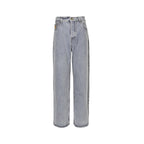 Grey Denim Washed Wide-Leg - Men's