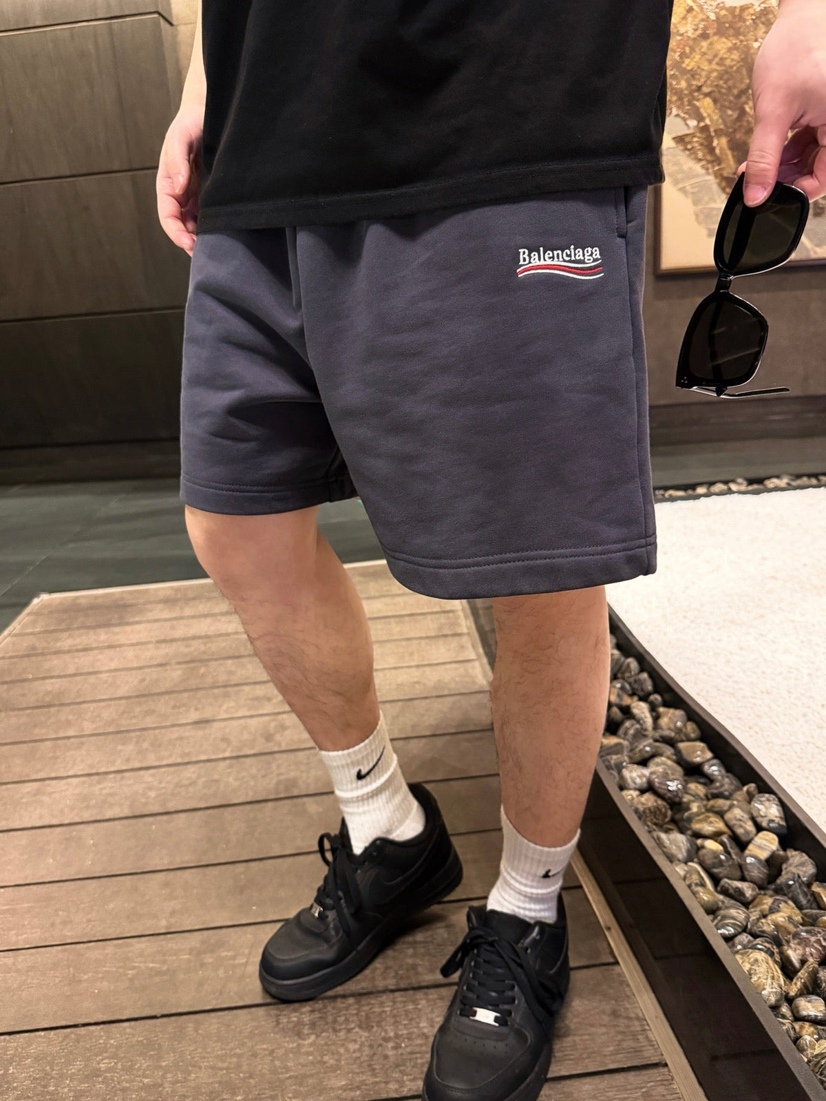 Black Jersey Tab Drawstring - Men's