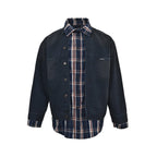 Navy Cotton Panelled Blouson - Men's
