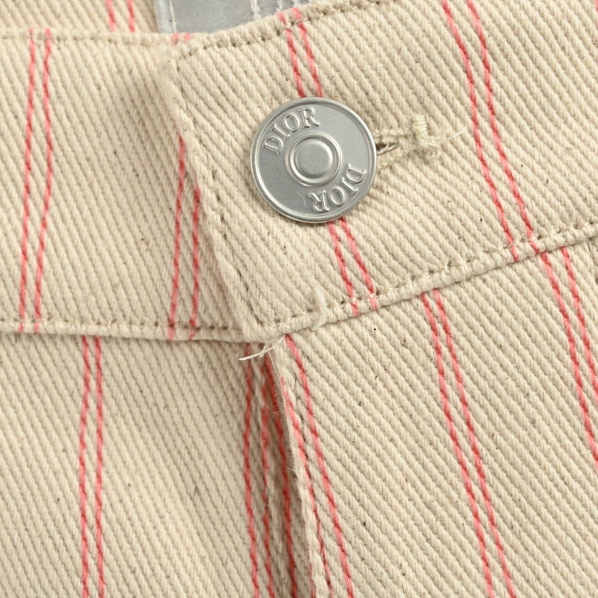 Cream Cotton Striped Straight - Men's