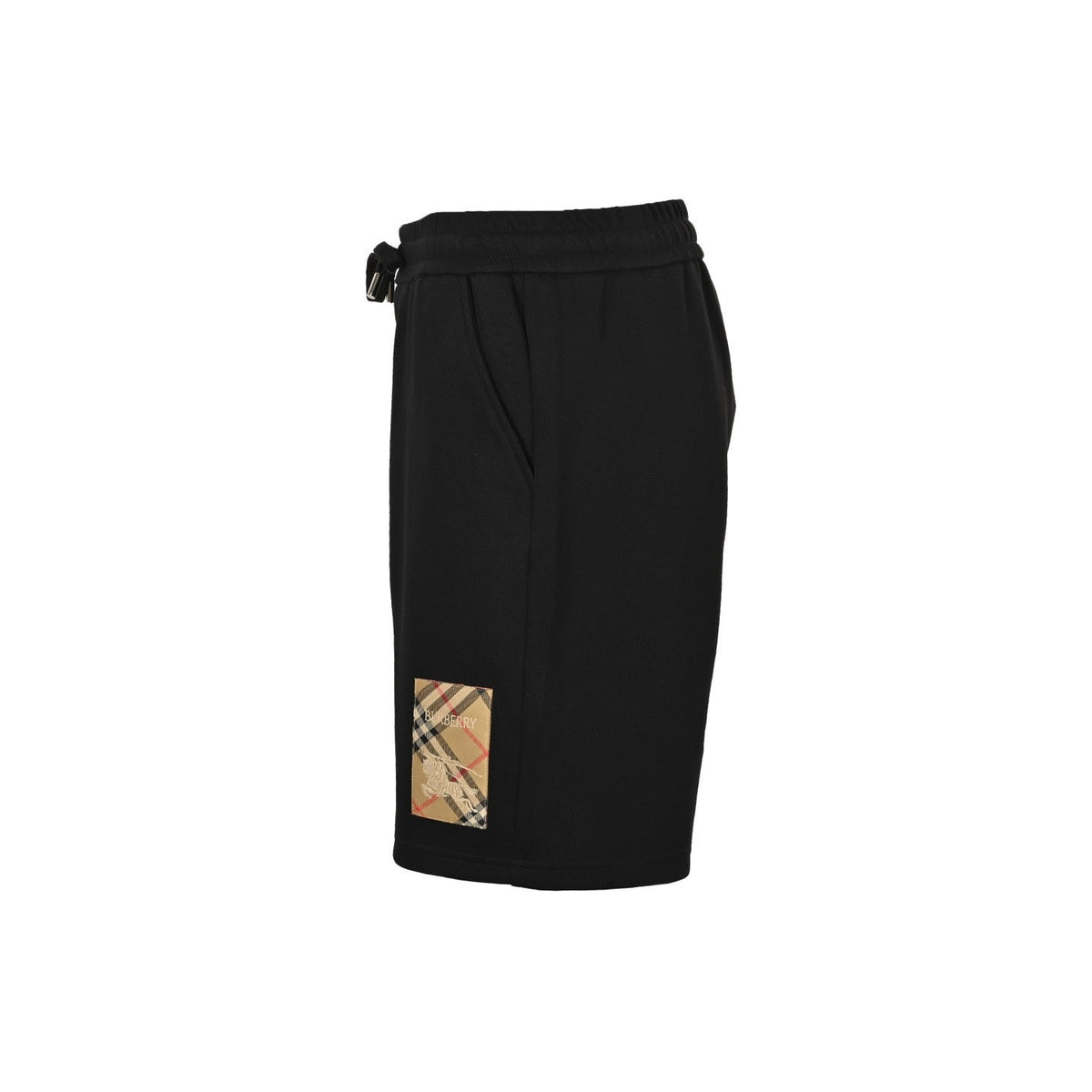 Black Cotton Side Patch Drawstring - Men's