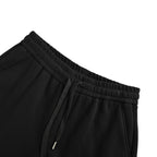 Black Cotton Side Patch Drawstring - Men's