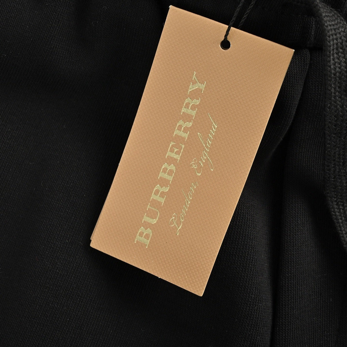 Black Cotton Side Patch Drawstring - Men's