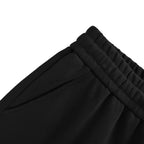 Black Cotton Side Patch Drawstring - Men's
