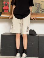 Black Cotton Side Patch Drawstring - Men's