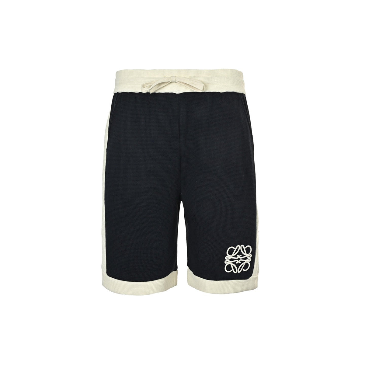 Black Jersey Contrast Trim Drawstring - Men's
