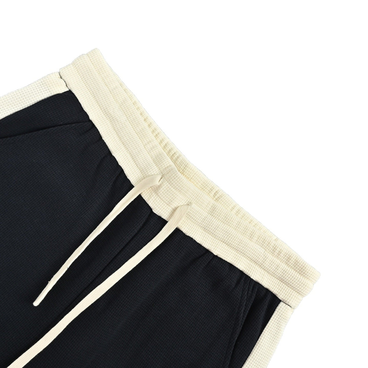 Black Jersey Contrast Trim Drawstring - Men's