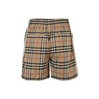 Beige Nylon Check Swim - Men's