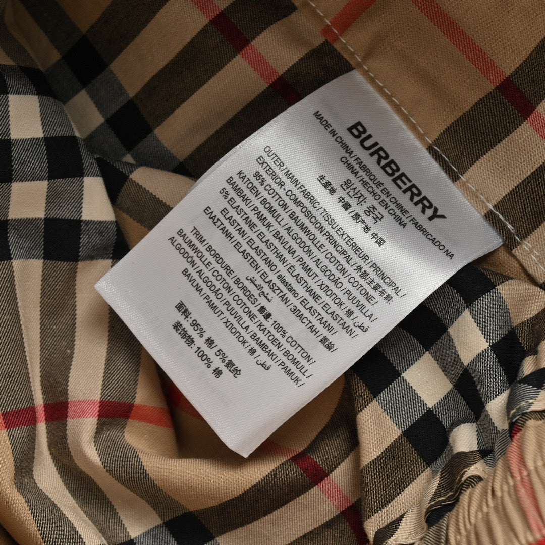 Beige Nylon Check Swim - Men's