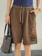 Brown Jersey Motif Drawstring - Men's