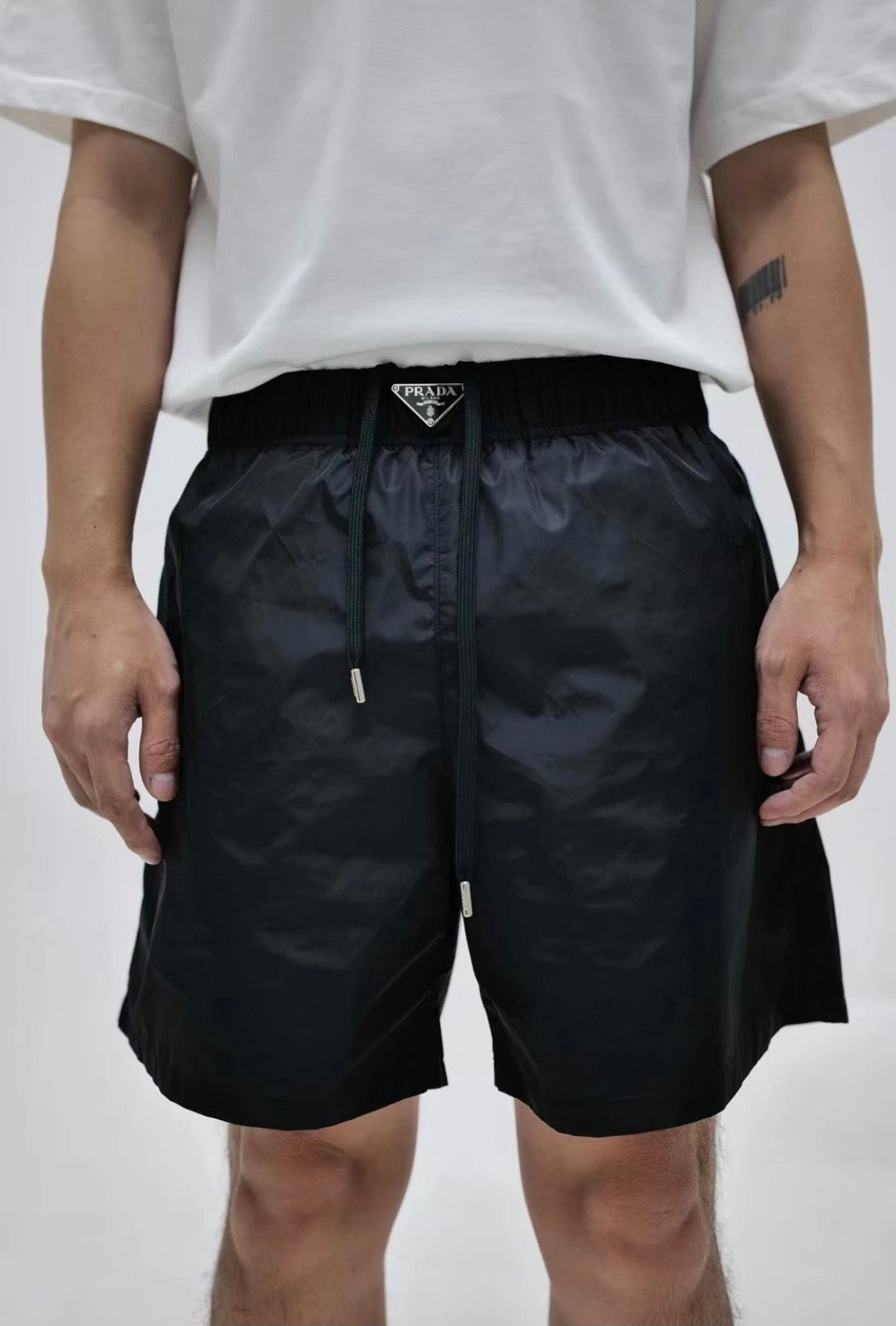 Black Nylon Plain Swim - Men's
