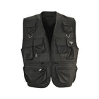 Black Nylon Multi-Pocket Utility Gilet - Men's