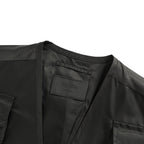 Black Nylon Multi-Pocket Utility Gilet - Men's