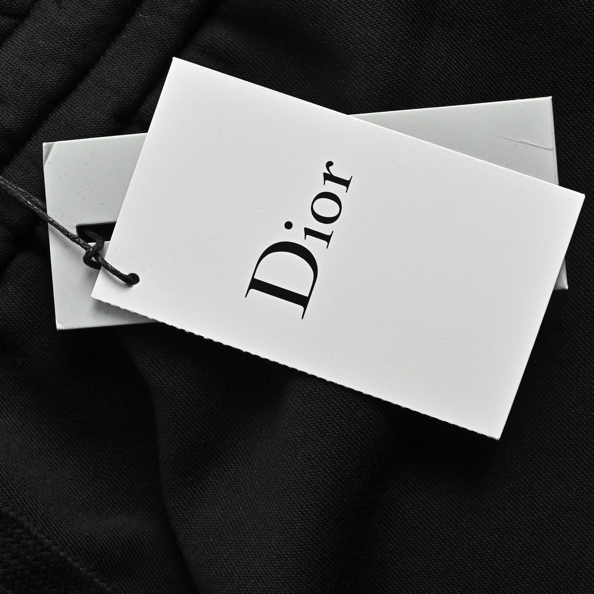 Black Cotton Print Drawstring - Men's