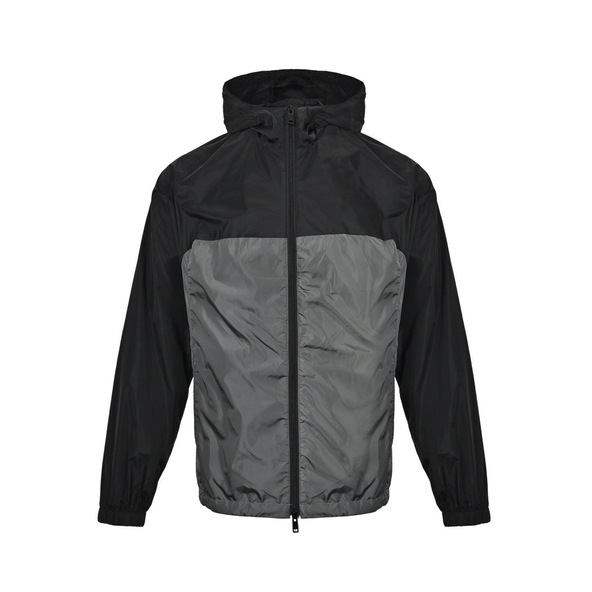 Black Nylon Colourblock Hooded - Men's