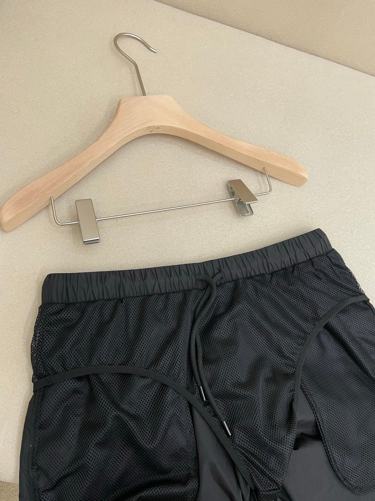 Black Nylon Plain Drawstring - Men's
