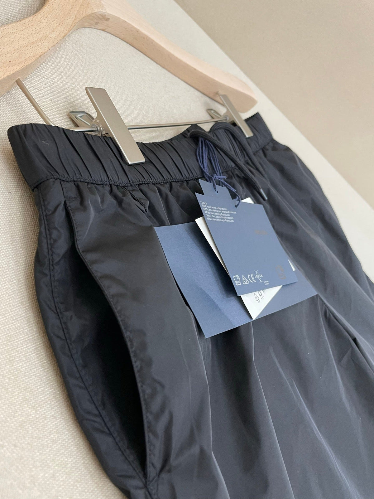 Black Nylon Plain Drawstring - Men's