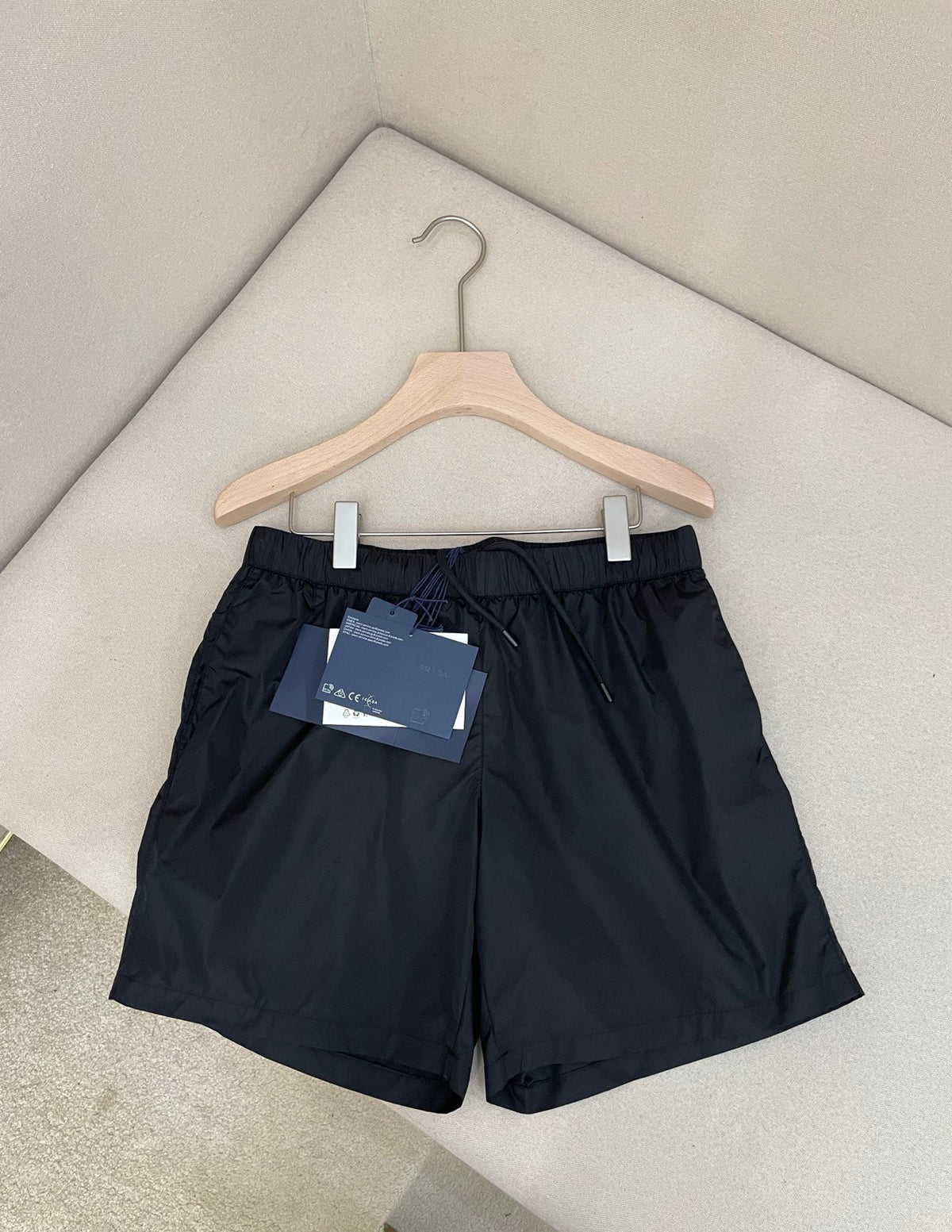 Black Nylon Plain Drawstring - Men's