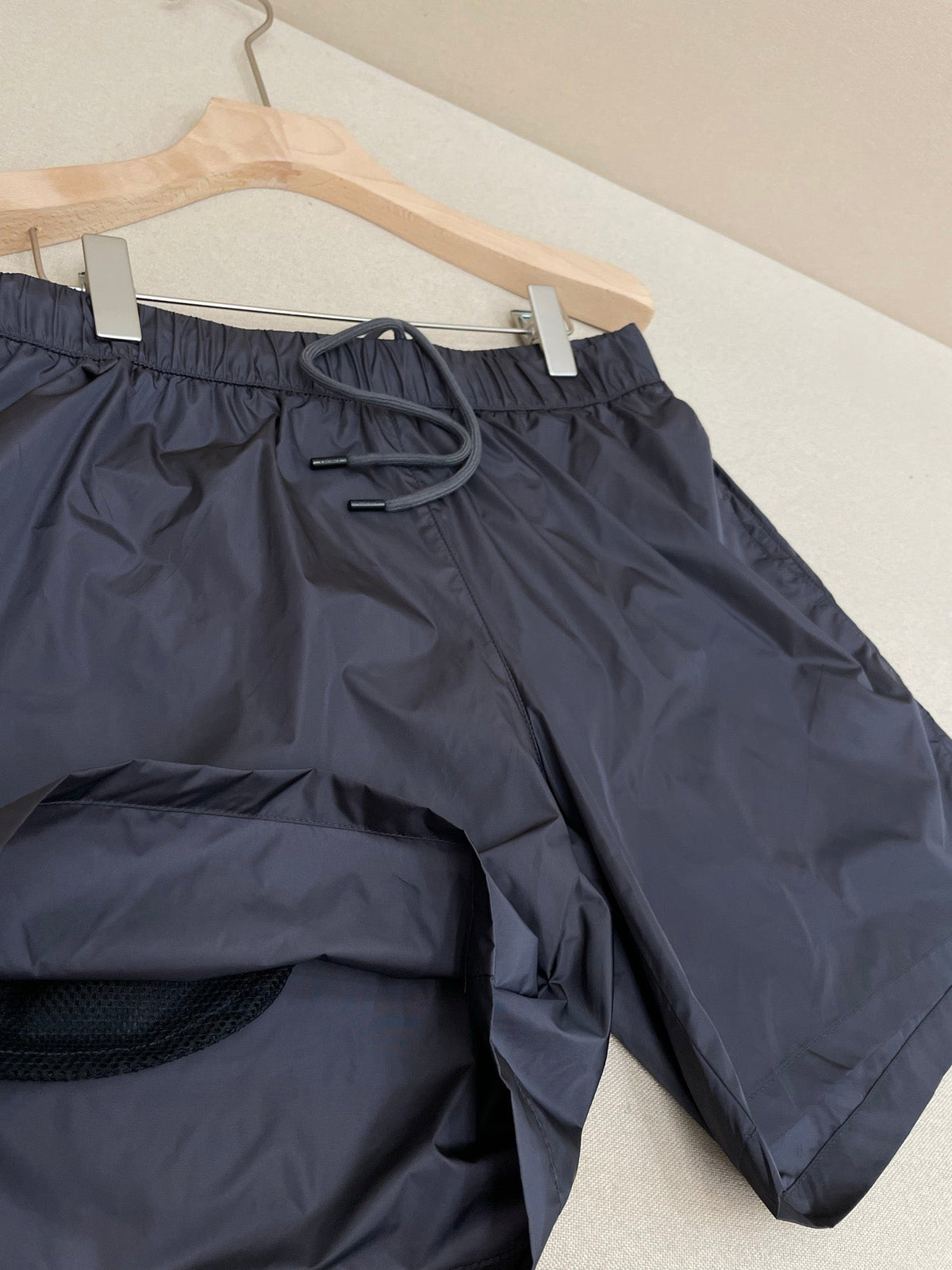 Black Nylon Plain Drawstring - Men's