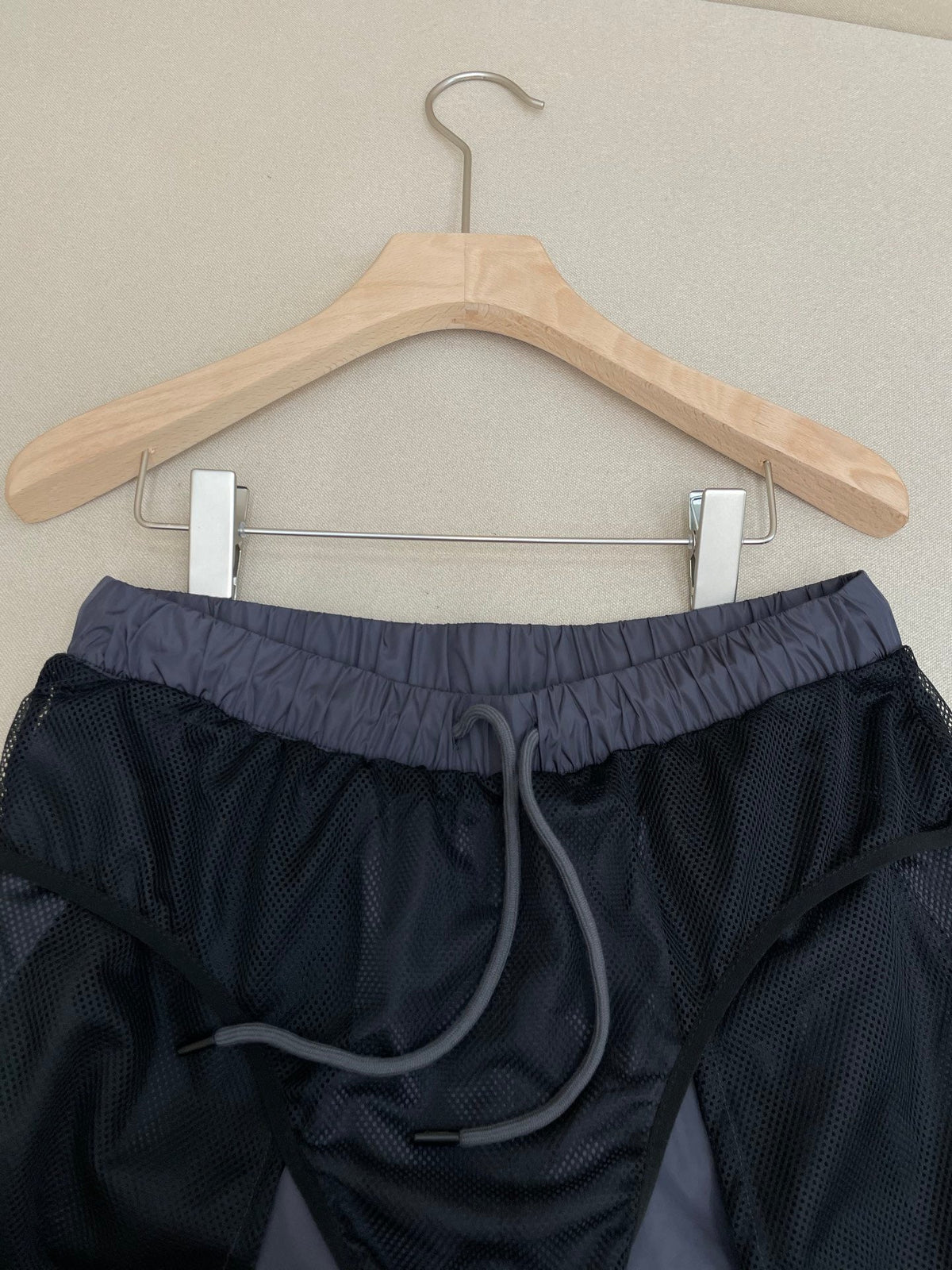Black Nylon Plain Drawstring - Men's