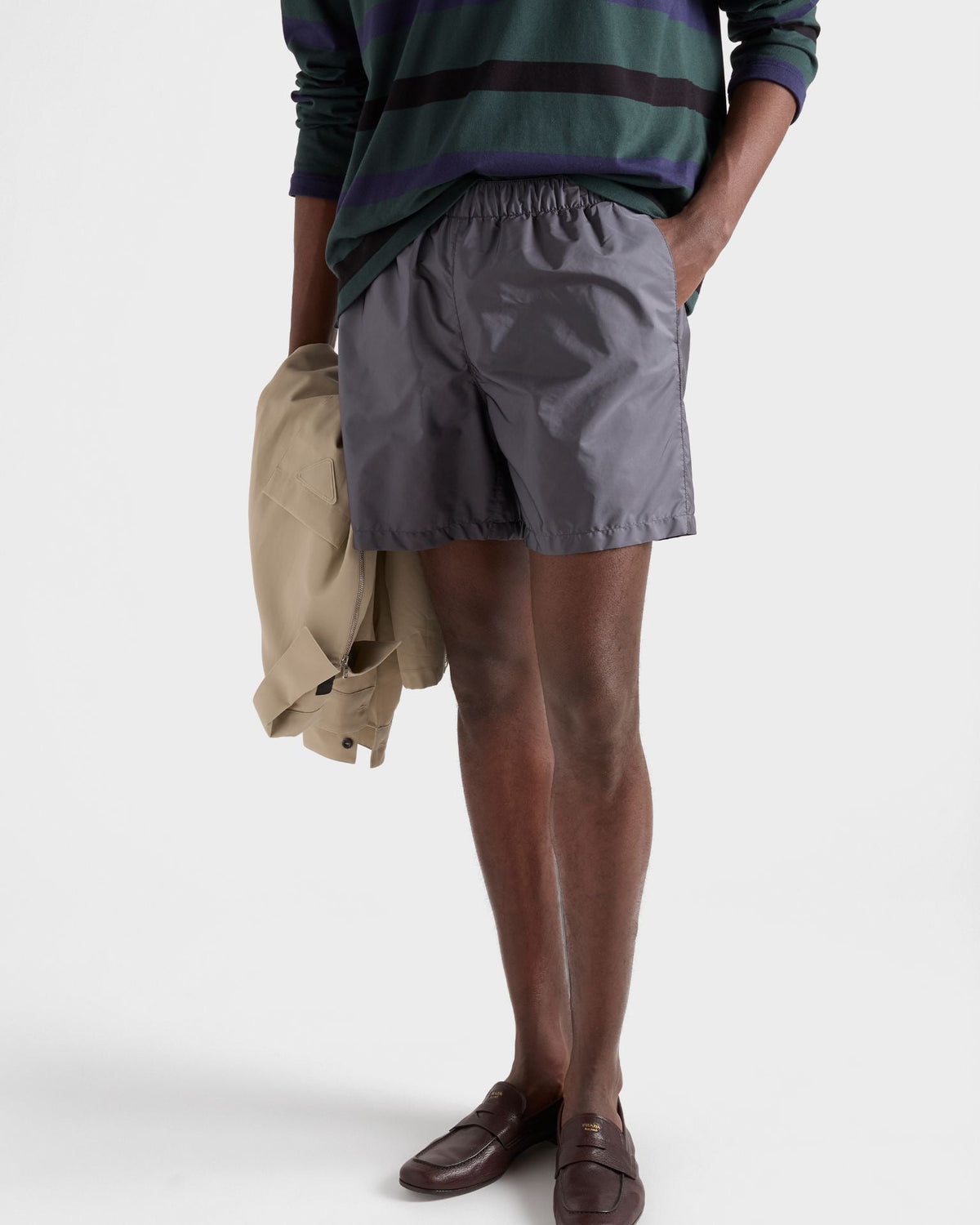 Black Nylon Plain Drawstring - Men's