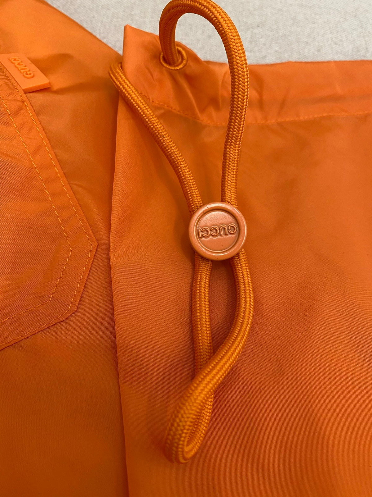 Orange Nylon Contrast Tie Swim - Men's