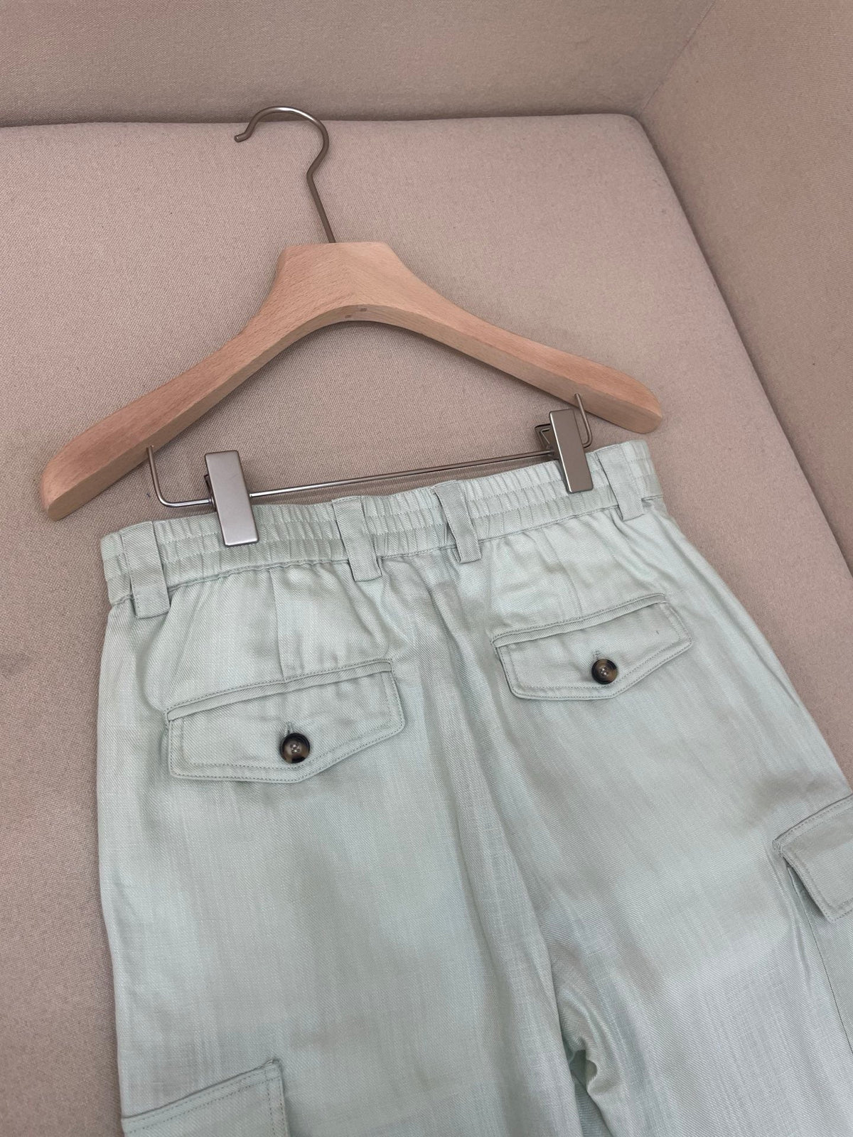 White Cotton Wide-Leg Cargo - Women's