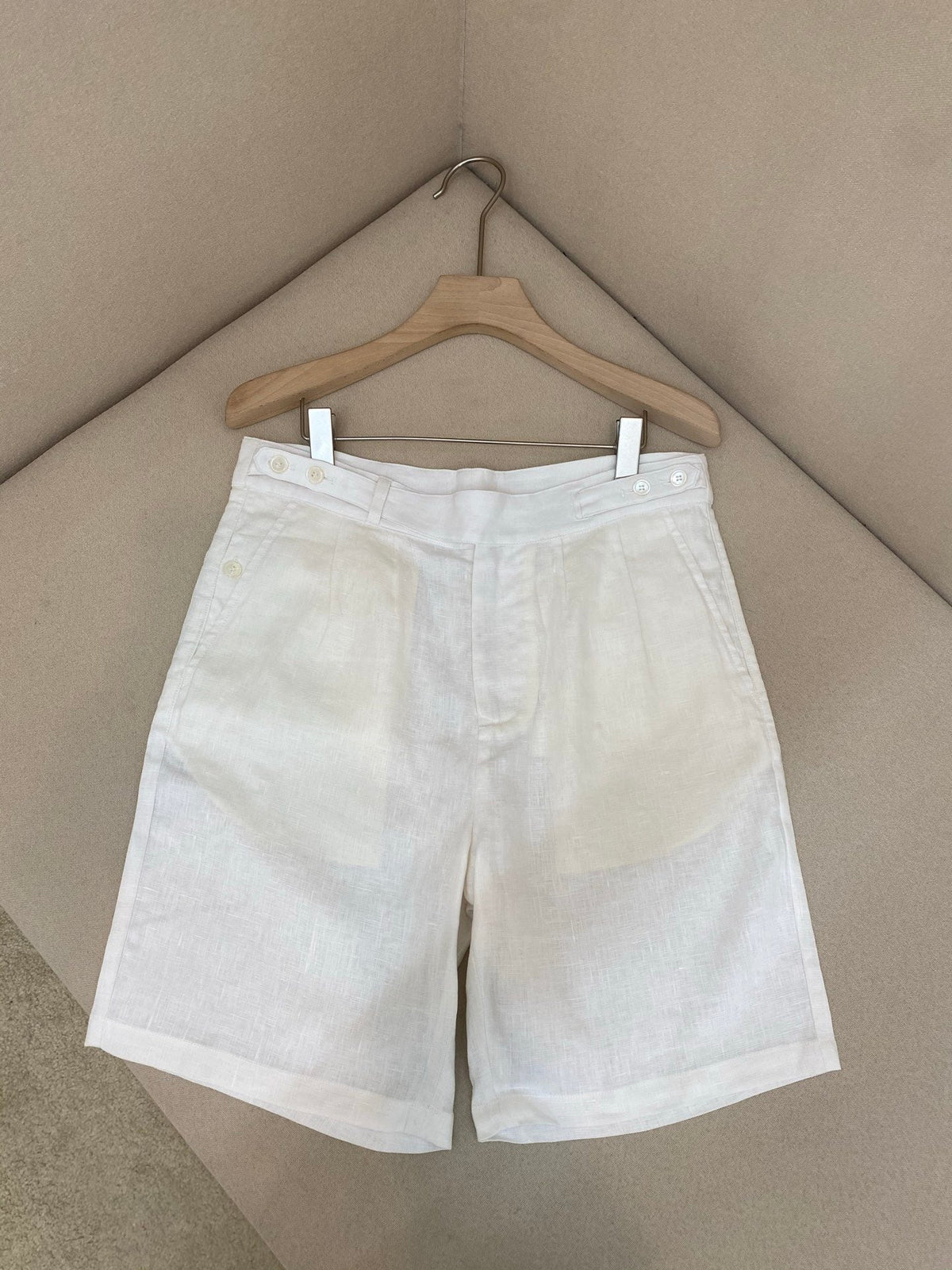 Cream Linen Plain Tailored - Men's