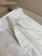 Cream Linen Plain Tailored - Men's