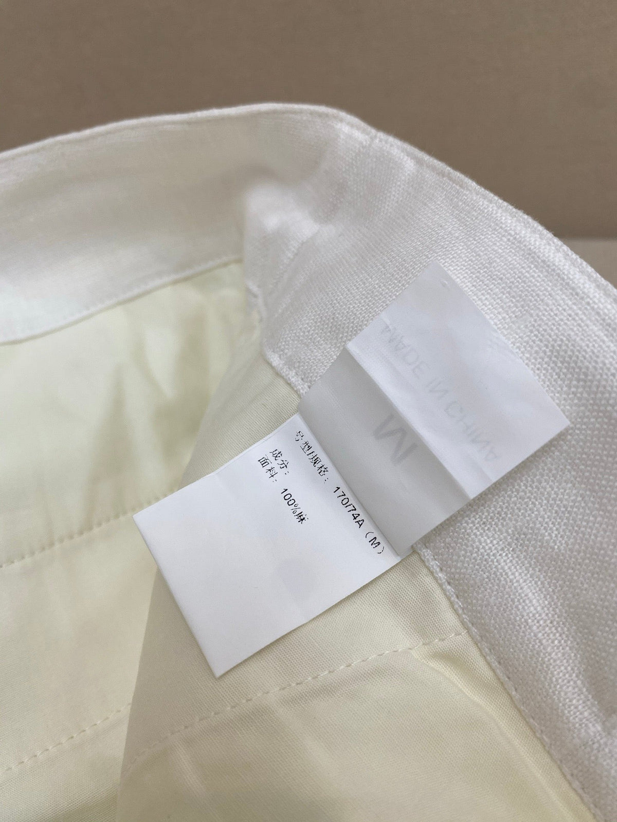 Cream Linen Plain Tailored - Men's