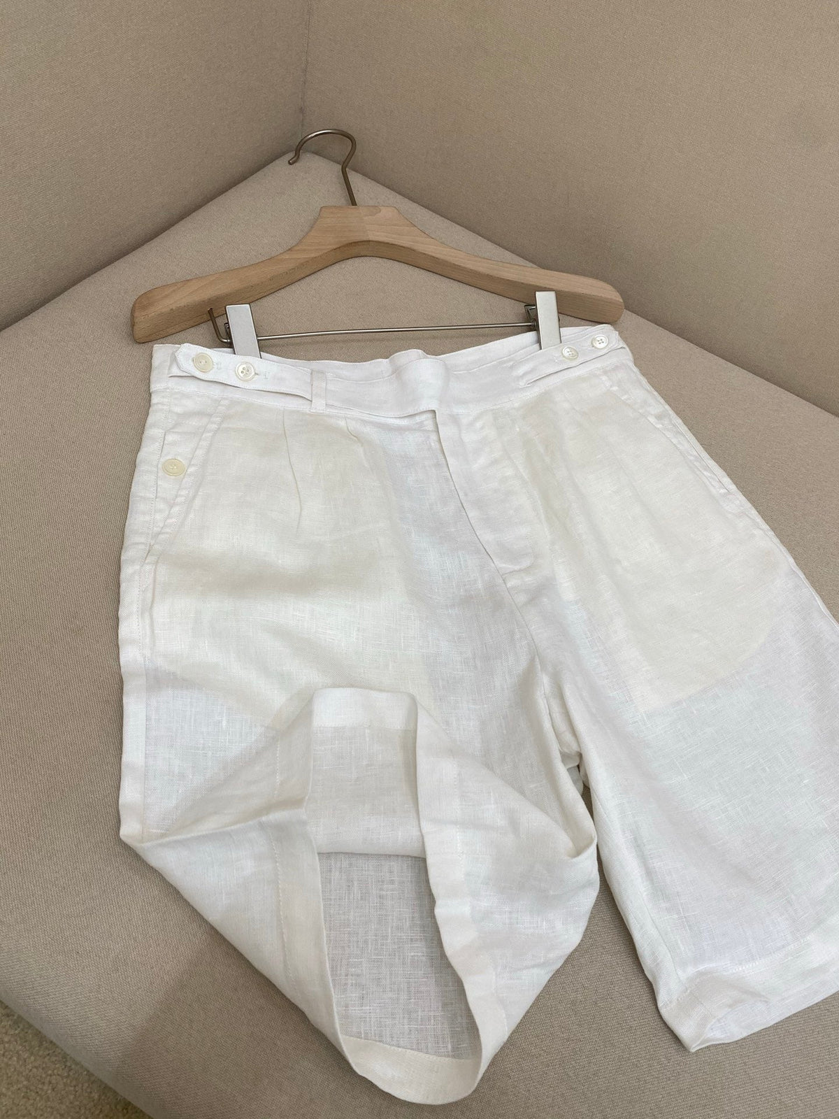 Cream Linen Plain Tailored - Men's